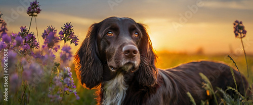 Obraz na płótnie dog on the meadow