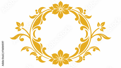 Golden Floral Frame Elevate Your Décor with Luxurious Gold Accents