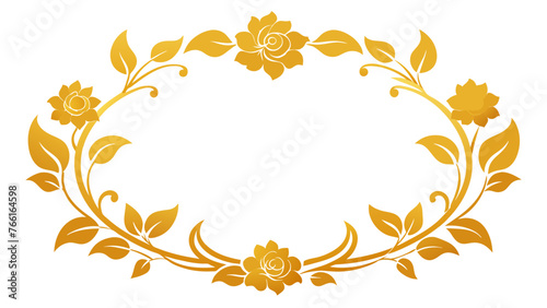 Golden Floral Frame Elevate Your Décor with Luxurious Gold Accents