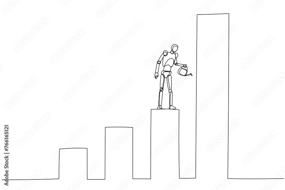 Robot standing on one of the blocks of varying heights. The robot is ...