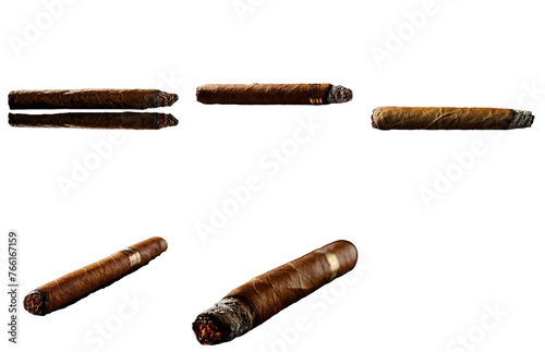 Cigars - blunt variety pack burning with tobacco leaf and ash