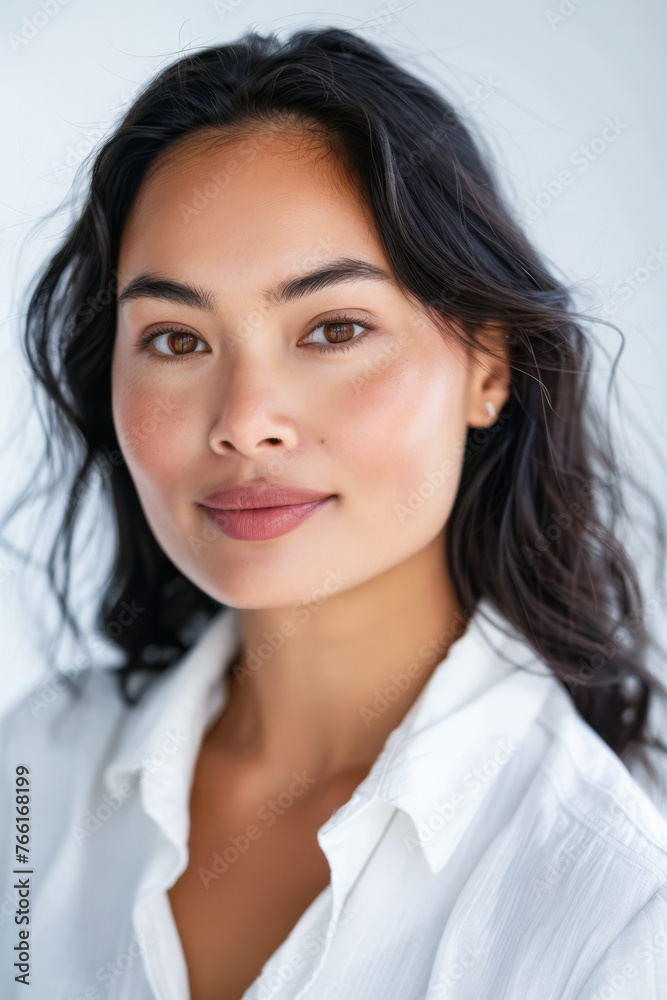 Diverse Polynesian businesswoman portrait with a clean background for text Diverse Polynesian businesswoman portrait with a clean background for text