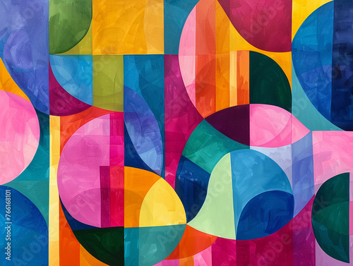 Abstract geometric patterns in vibrant colors  