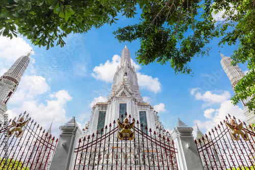 Wat Arun stupa or Wat Arun Ratchawararam Ratchawaramahawihan or The Temple of Dawn is the beautiful Landmark of Bangkok, Thailand photo
