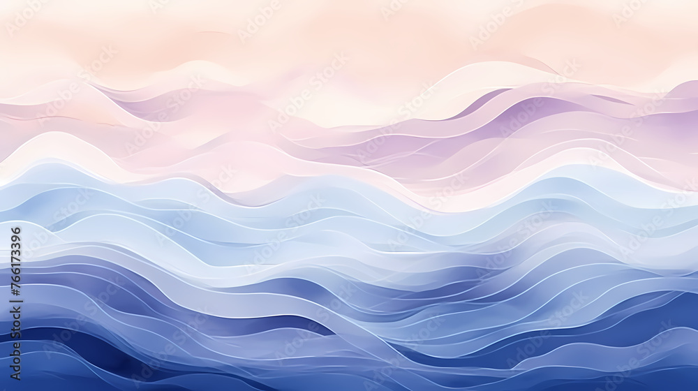 Watercolor background with various waves and wave shapes Watercolor background with various waves and wave shapes