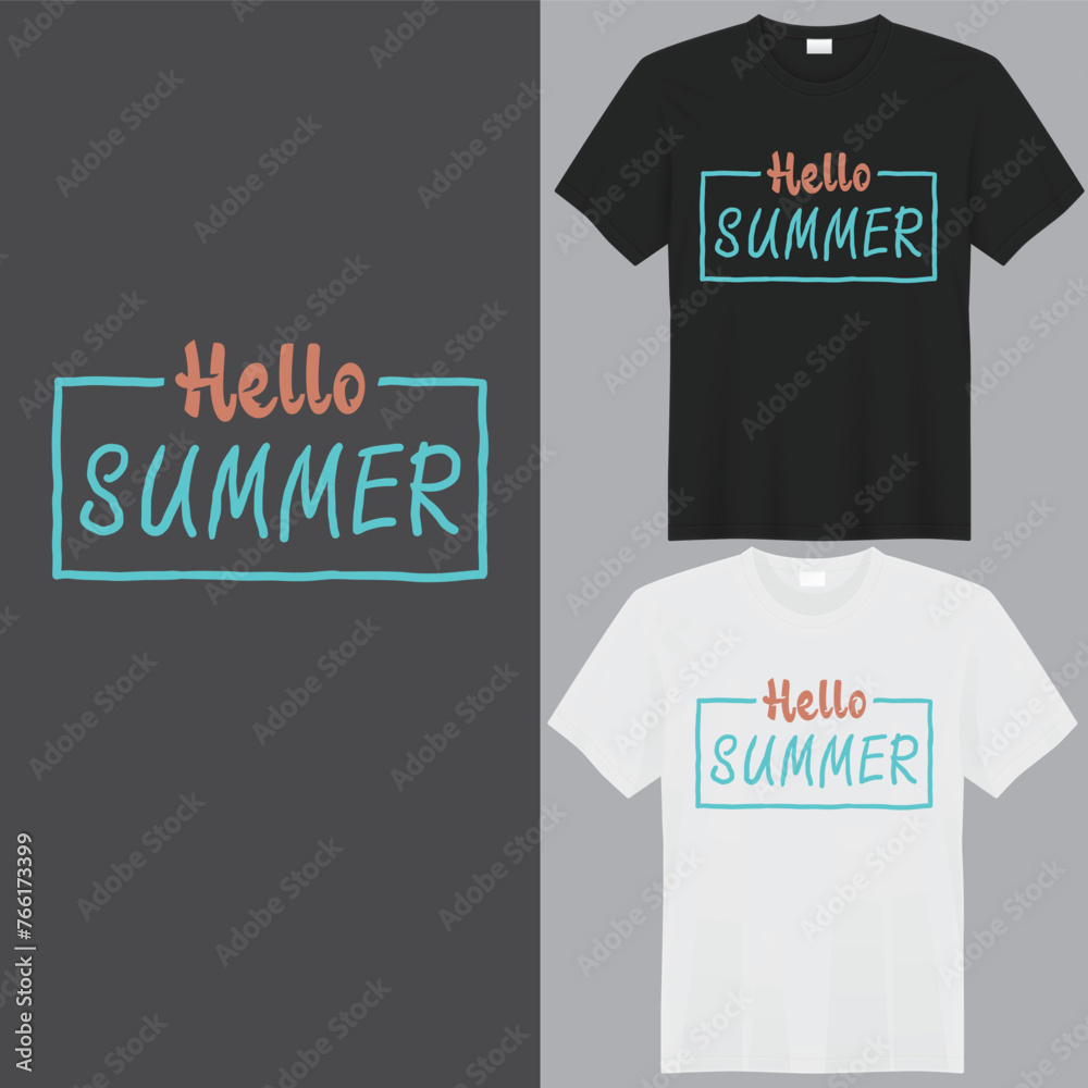 HELLO SUMMER T-shirt  creative design using adobe illustrator and your best choice...
