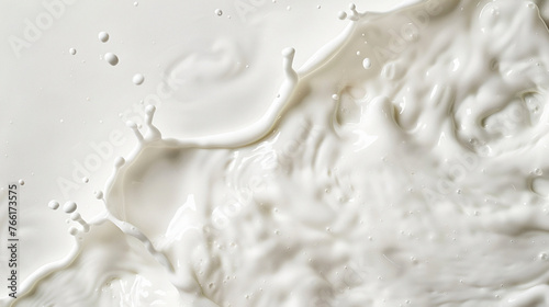 Close up splash of milk and white background. 3d illustration.
