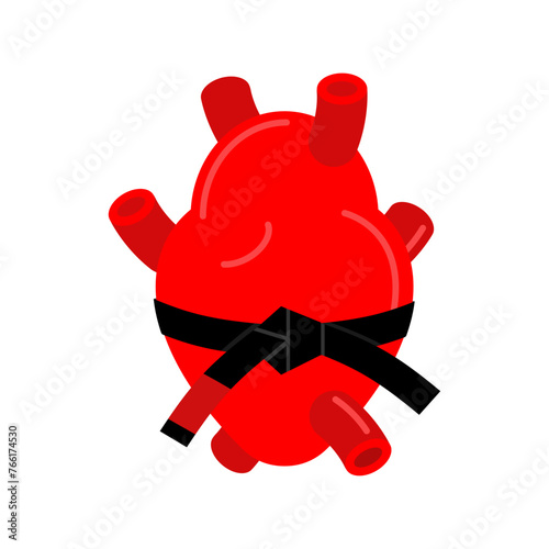 Judo heart and belt. Love for karate. Heart and aikido belt