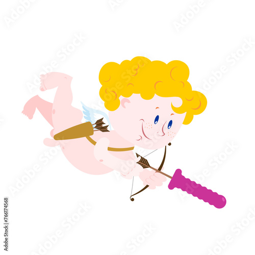 Cupid with dildo. Sex Cupid for adults