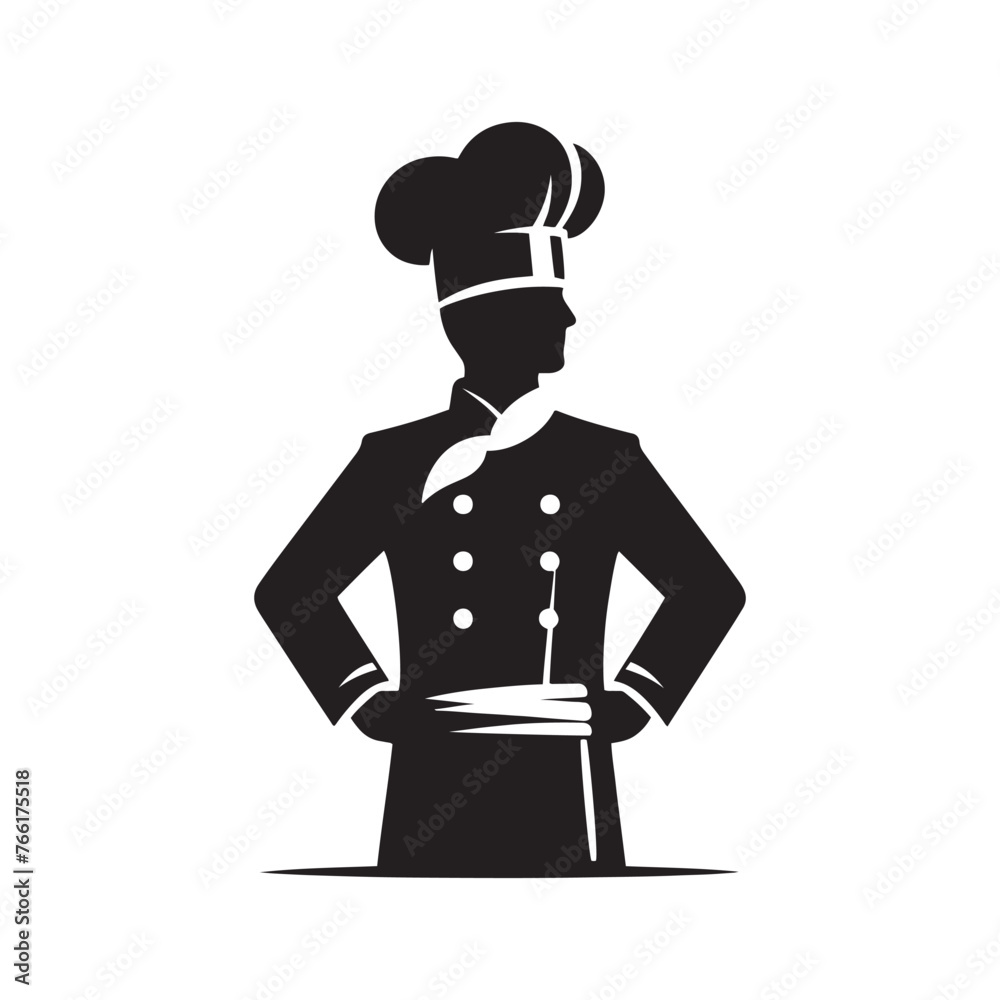 Chef Silhouette Vector: Culinary Master's Outline in Professional Kitchen Attire and Pose- Cook vector stock- chef illustration. Chef Silhouette Vector: Culinary Master's Outline in Professional Kitchen Attire and Pose- Cook vector stock- chef illustration.