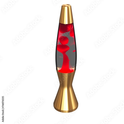 Lava lamp, table lamp, isolated on white background, room lamp, 3D illustration, cg render