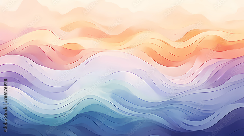 Obraz premium Gradient colorful abstract wallpaper with multicolored wavy surface
