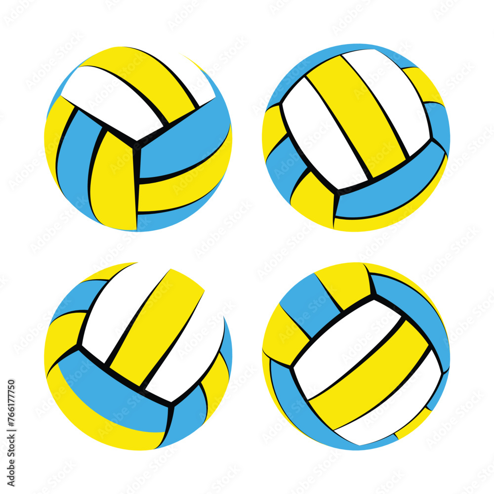 Volleyball ball icons. Symbol or emblem. Vector illustration.