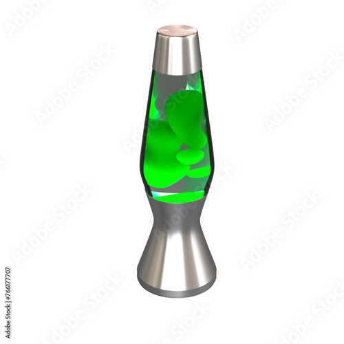Lava lamp, table lamp, isolated on transparent background, interior lighting, 3D illustration, cg render
