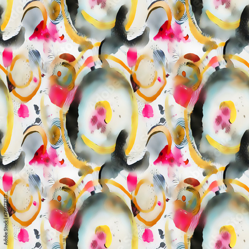 Seamless Shibori pattern, tie dye allover, textile, Shibori allover, dye pattern, watercolour pattern,design Abstract Print © Sagar