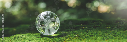 Crystal earth Environment sustainable circular economy for future growth of business Carbon neutral and net zero environment A climate-neutral long-term strategy greenhouse gas emissions targets.