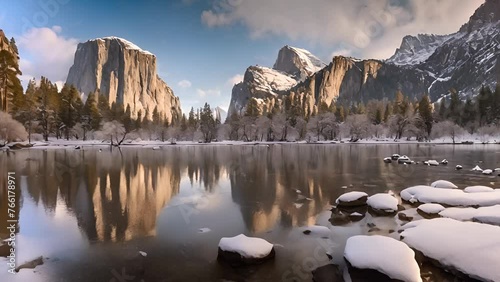 Yosemite national park in winter photo