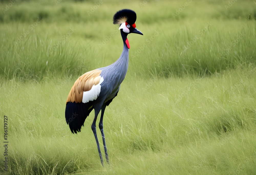 A close up of a Crowned Crane
