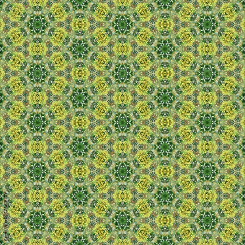  Green and yellow background  flower ring pattern for fabric patterns  tile patterns  gift wrapping paper and more.