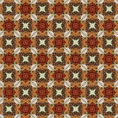 Rough pattern background. Brown tone for fabric patterns, tile patterns, gift wrapping paper, and more. © tiwlip