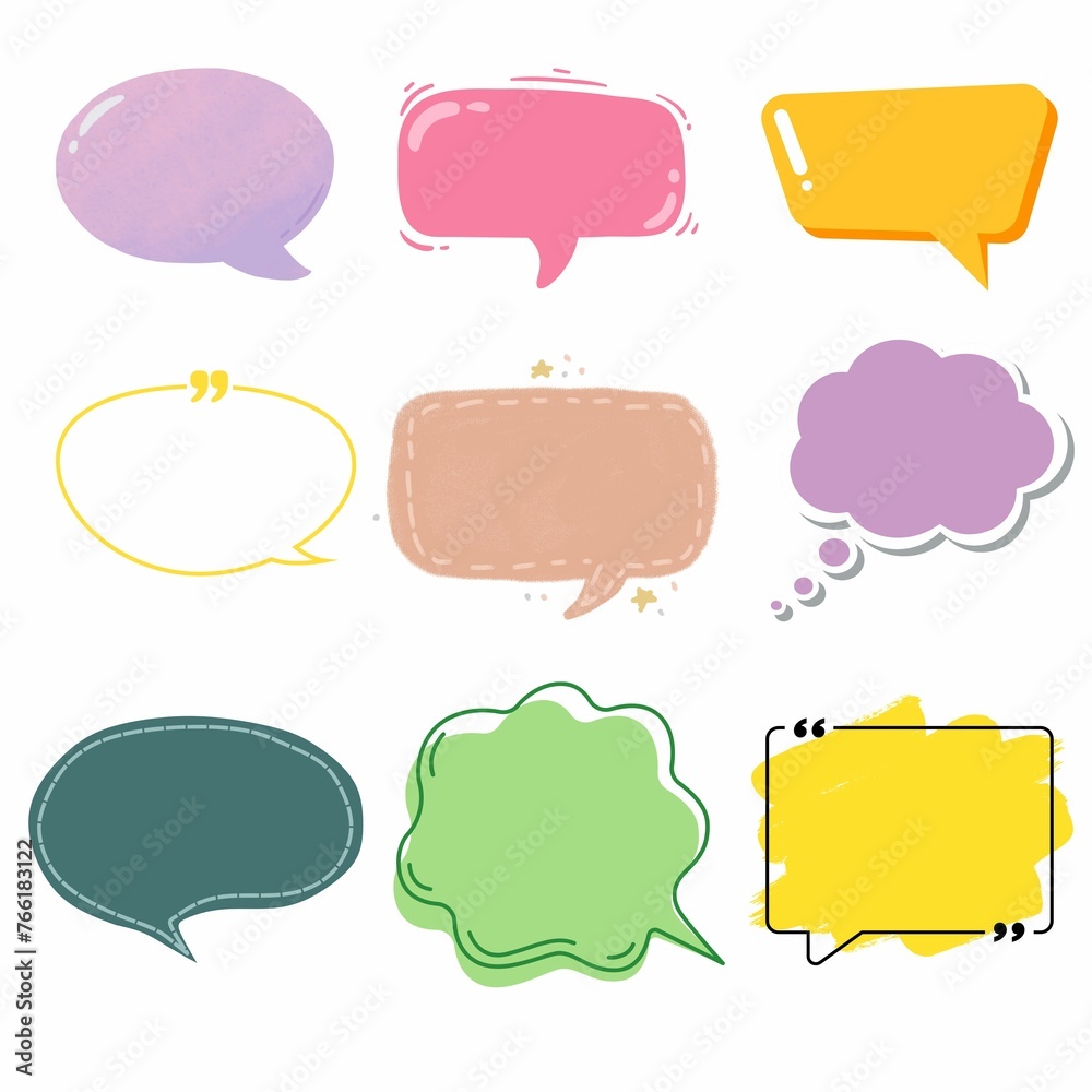Text box, speech bubble, cute colorful ,speech, text Text box, speech bubble, cute colorful ,speech, text