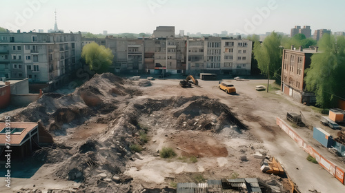 demolition area in the city Ukrainian