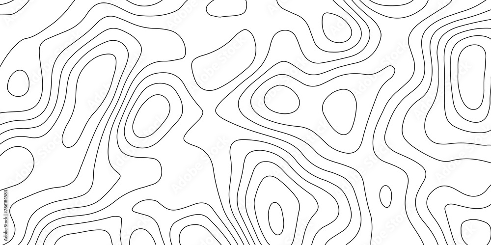 Topographic map and landscape terrain texture grid. Abstract lines background. Contour maps. Vector illustration. black and white topographic contours lines of mountains.	
