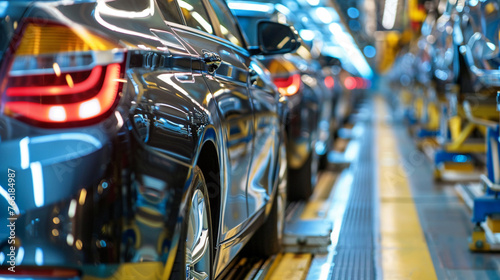 The assembly and inspection process of cars on a modern production line showcasing the seamless integration of manufacturing and quality control © BritCats Studio