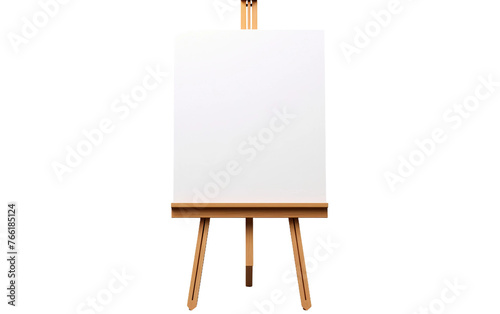 Easel Supporting Canvas Art Isolated On Transparent Background PNG.