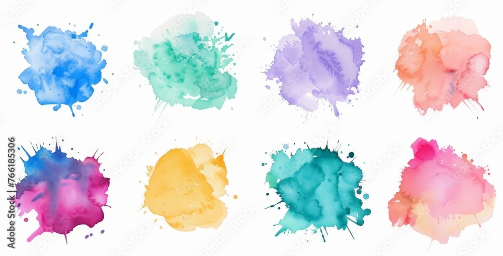 Assorted colorful paint tubes and blobs spread out on a plain white surface, creating a vibrant and creative display