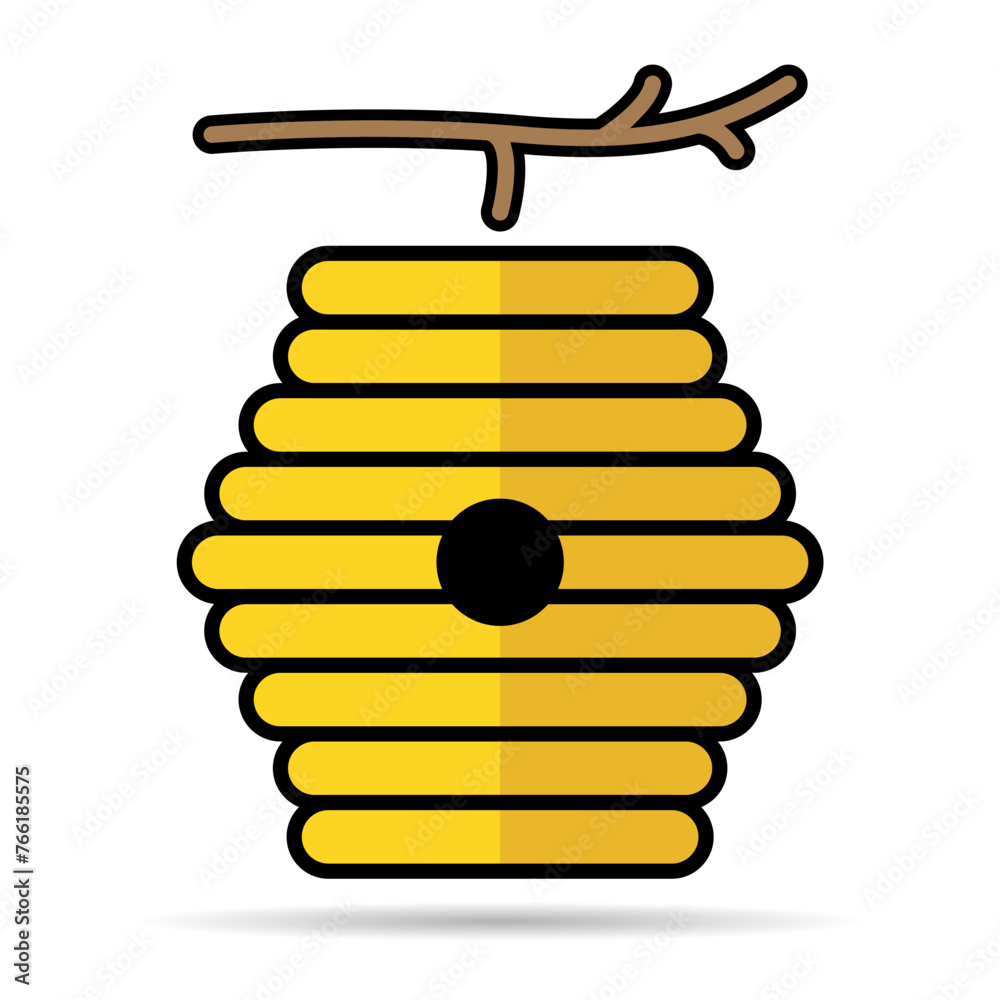 Hive natural shadow icon, bee web flat habitat sign, graphic vector illustration Hive natural shadow icon, bee web flat habitat sign, graphic vector illustration