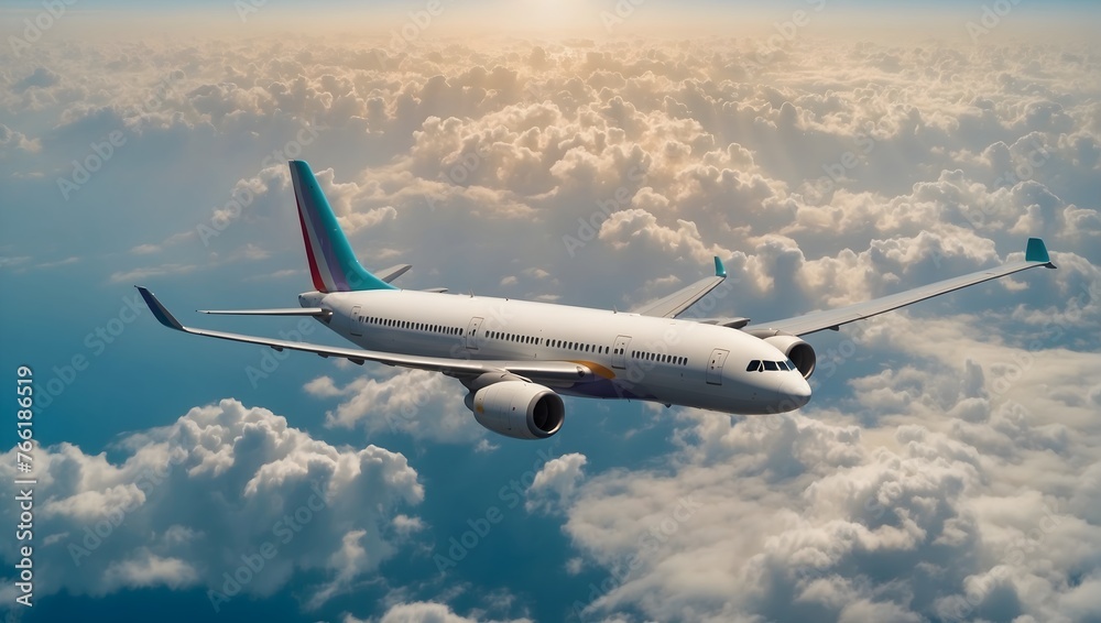 Aero plane is moving in the sky Generative AI Aero plane is moving in the sky Generative AI