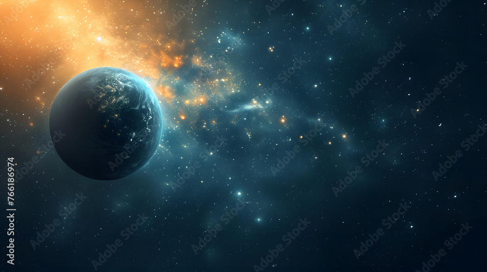 Earth seen from space, space background with earth