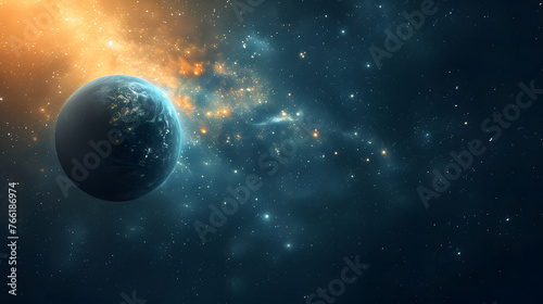 Earth seen from space  space background with earth