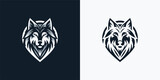 Vector graphic of a wolf logo.