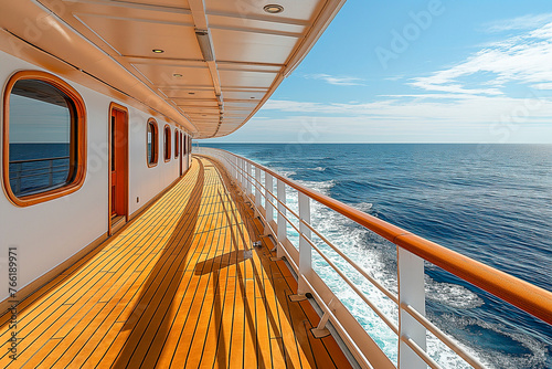 open deck of a luxury cruise ship © mirifadapt