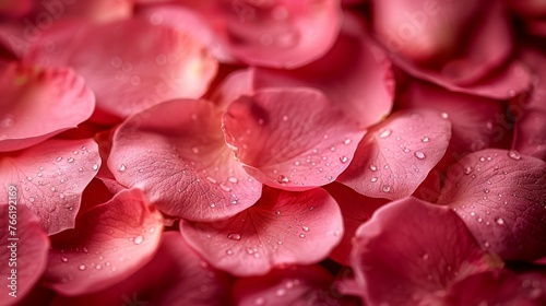  a close up of a bunch of pink flowers with drops of water on the petals and petals on the petals.
