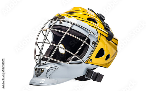 Goalie Helmet for Extra Protection Isolated On Transparent Background PNG.