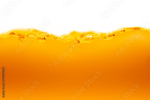 Close up bright orange juice texture for health and nature waves