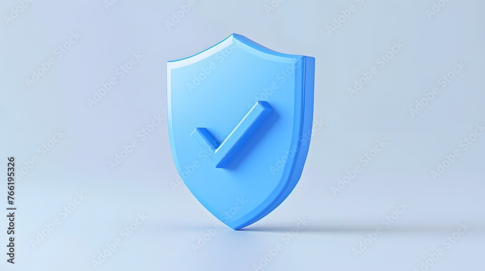 cartoon 3d Icon safety shield check mark perspective . Blue symbol security safety icon. Checkmark in minimalistic style. 3d vector illustration. white background cartoon 3d Icon safety shield check mark perspective . Blue symbol security safety icon. Checkmark in minimalistic style. 3d vector illustration. white background