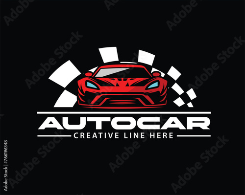 auto car and flag, an illustration of sport