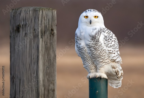 A close up of aSnowy Owl photo