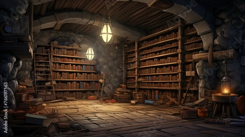 Wallpaper Mural Old cellar. AI generated art illustration. Torontodigital.ca