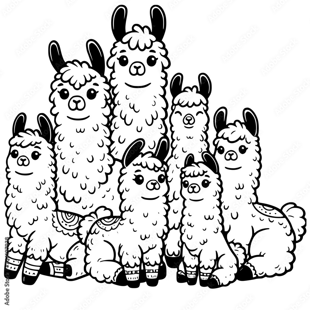 Llama alpaca vector , baby Llama, Llama Family, Llama Svg, Llama ...