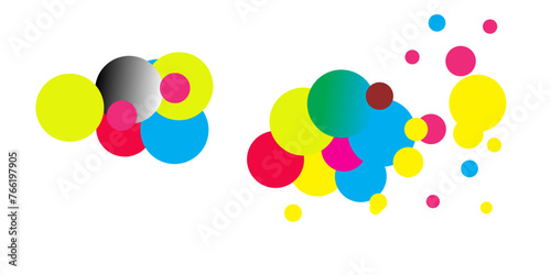 CMYK vs RGB color model icon. Types of color mixing multicolour colors illustration symbol.