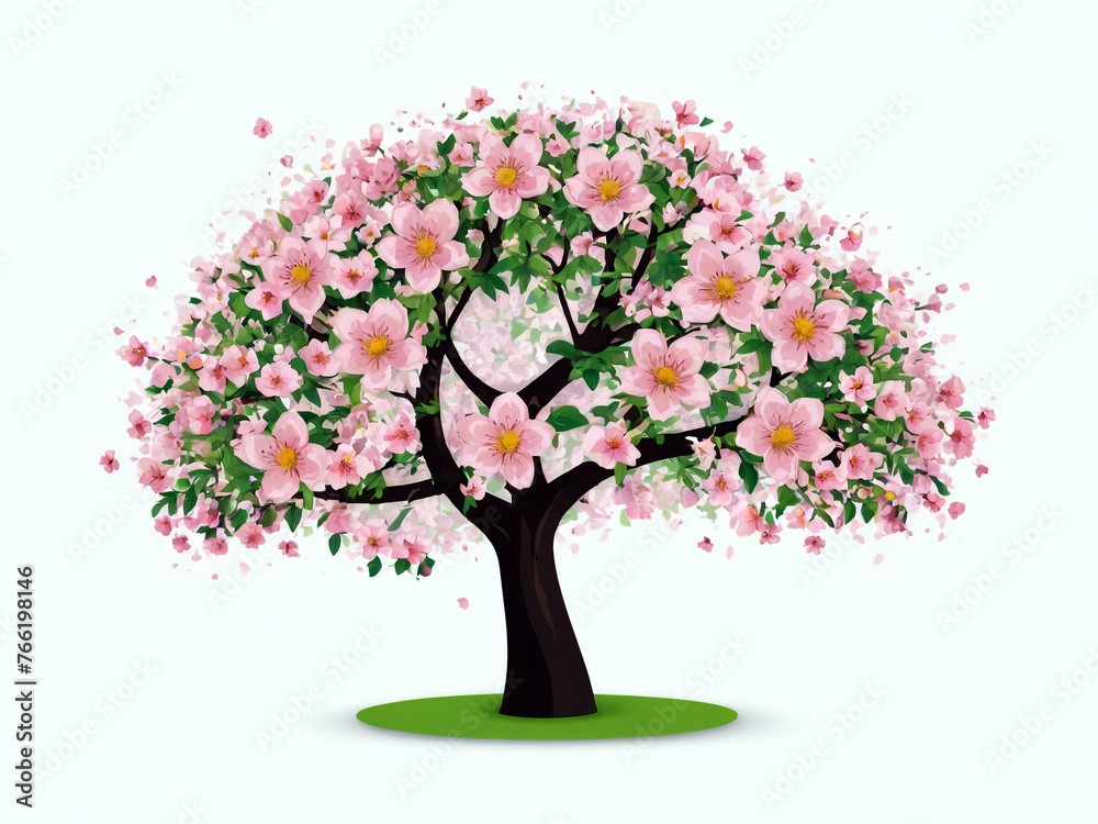 tree with flowers fimoji icon new image