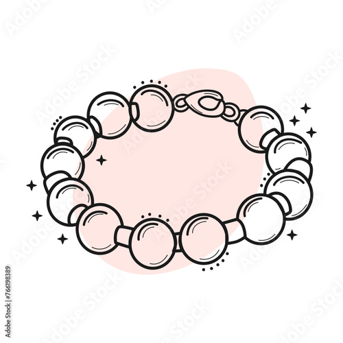 Bracelet icon. Hand drawing. Jewelry