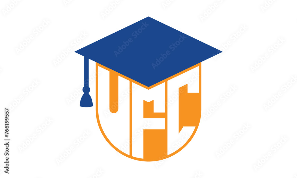 UFC initial letter academic logo design vector template. school college ...