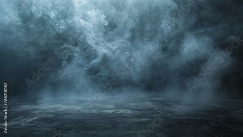 Eerie Elegance: Misty Dark Concrete Texture Against Dark Background photo