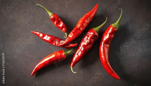 View of cayenne chili peppers on grunge background